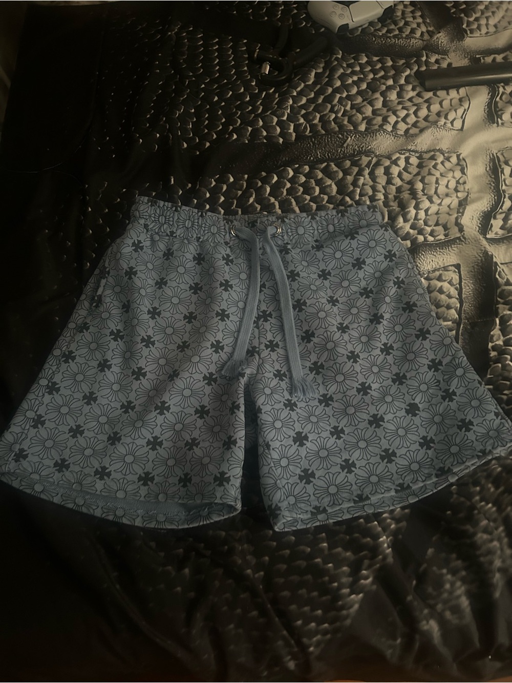 Chrome Hearts Light Blue Cross Shorts
